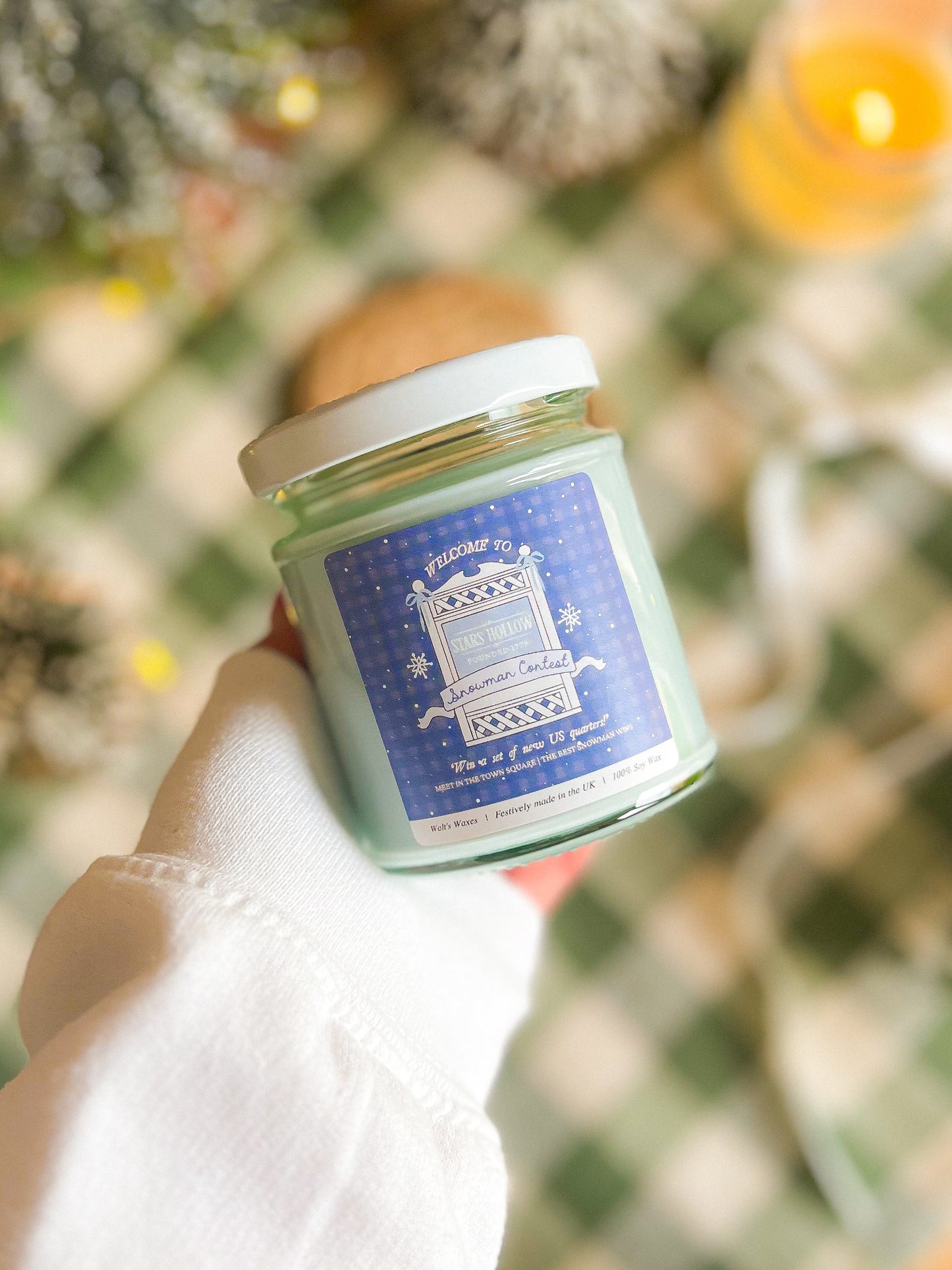 Stars Hollow Snowman Contest Candle