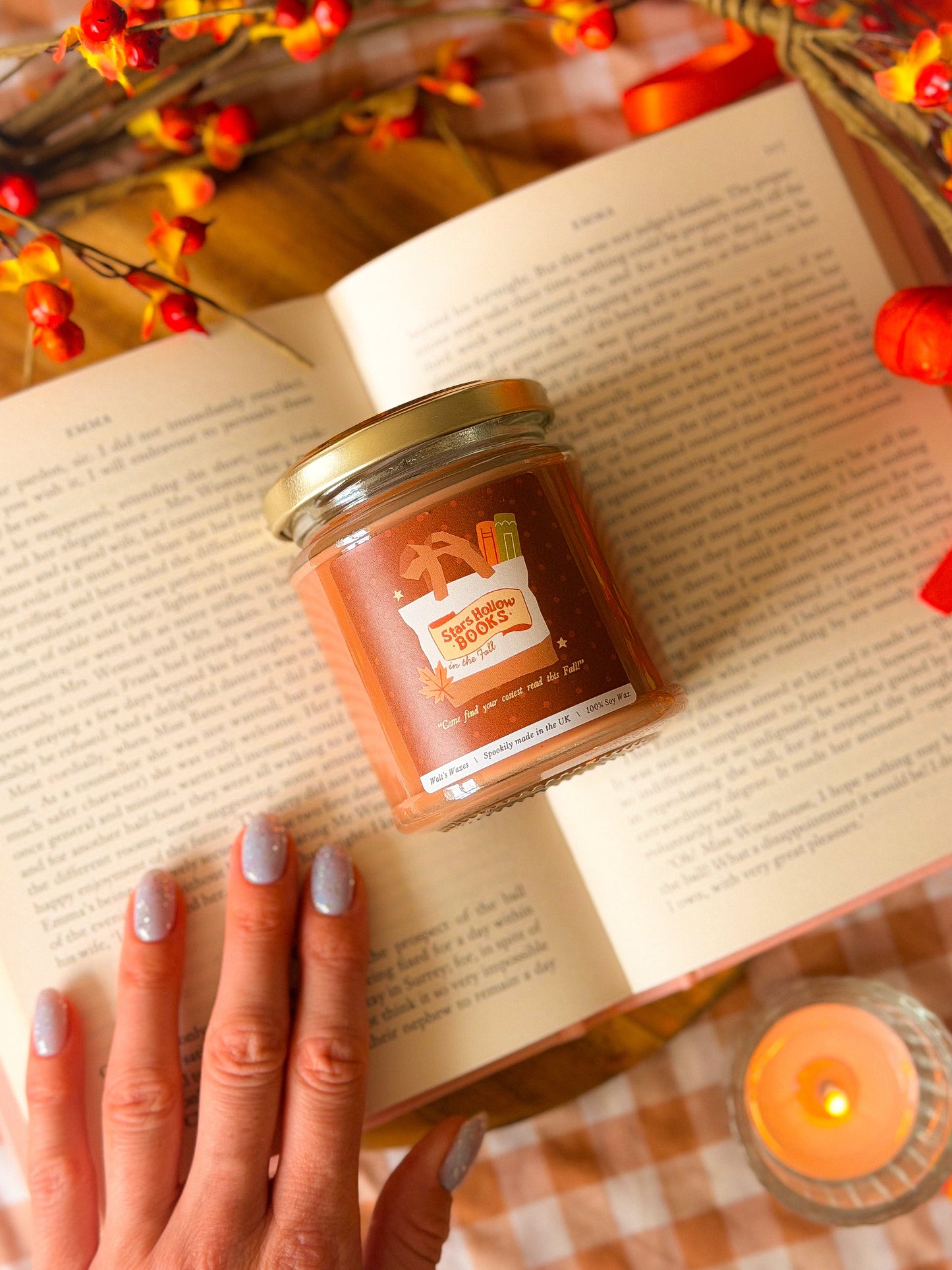 The Hollow Books in Fall Candle
