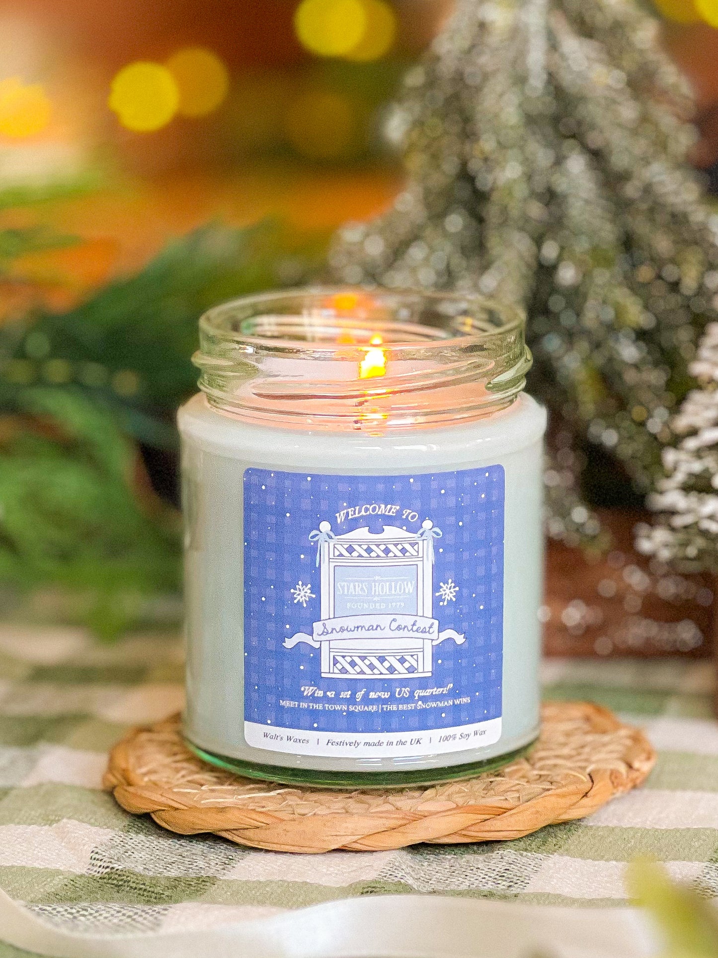 Stars Hollow Snowman Contest Candle