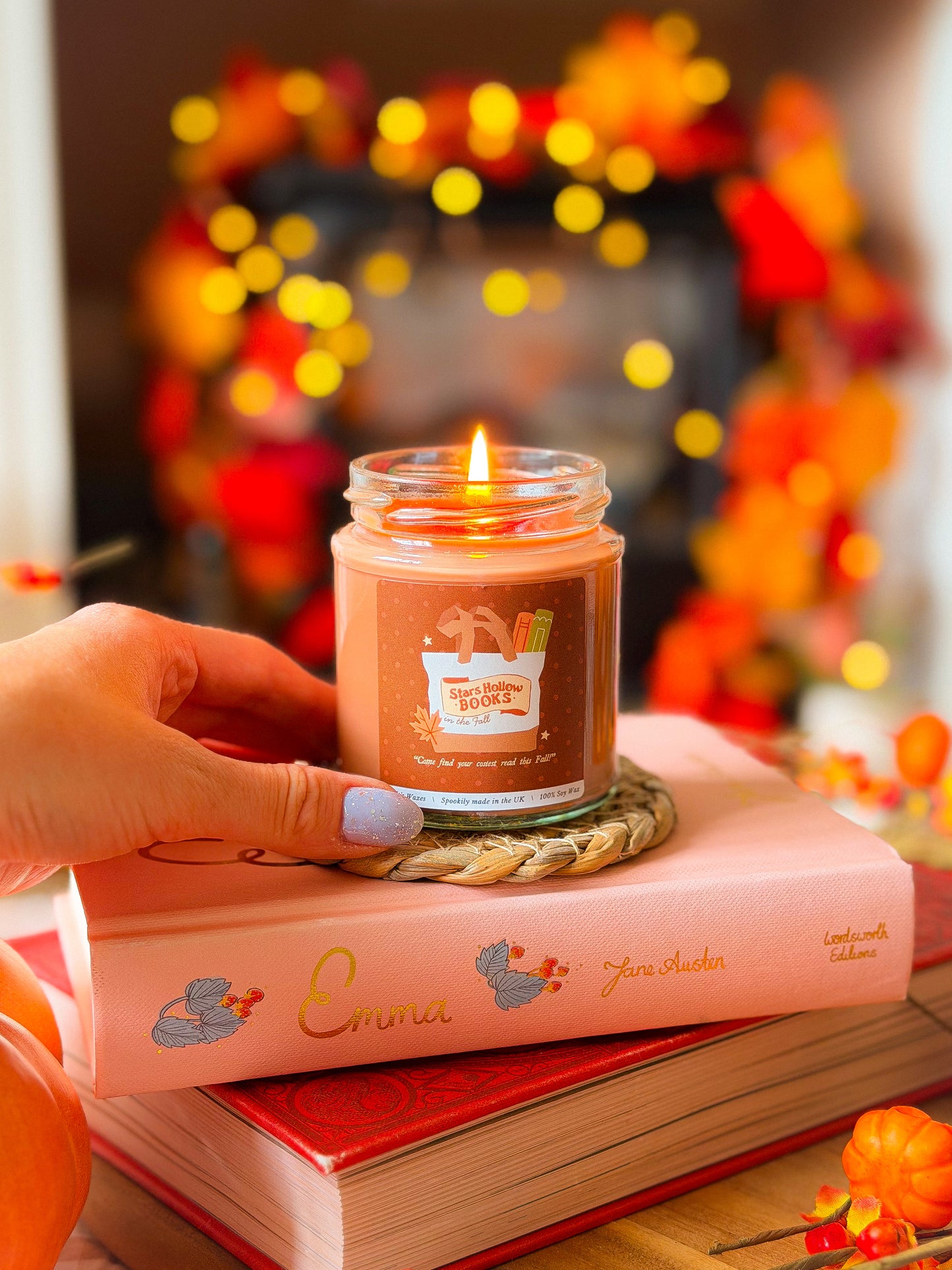 The Hollow Books in Fall Candle