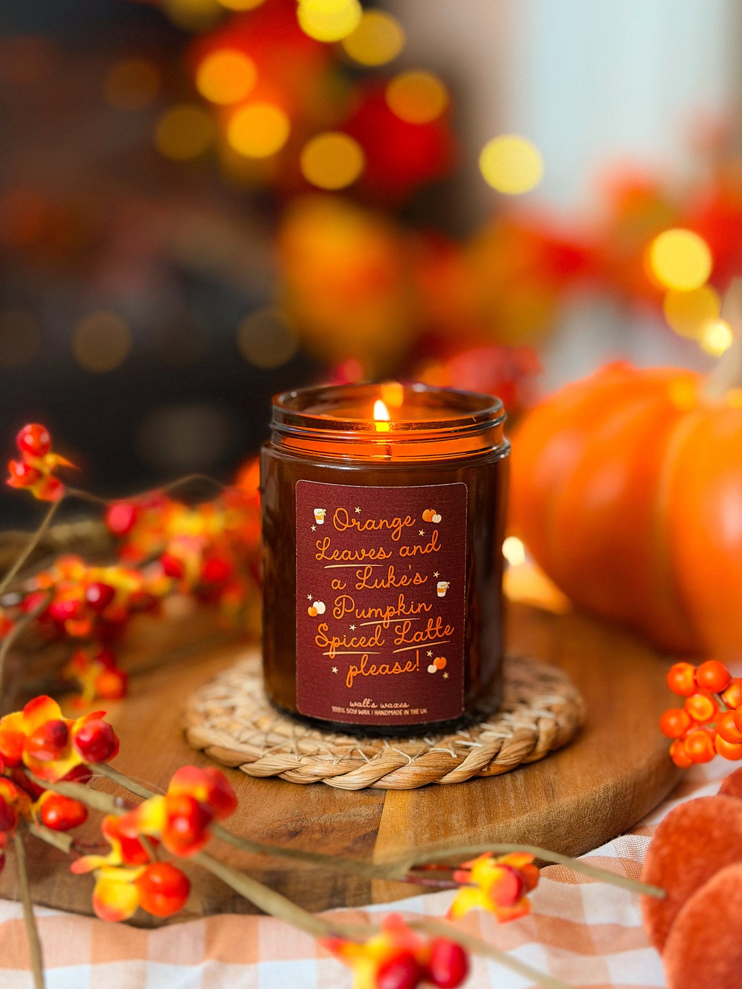 Orange Leaves and Luke's Pumpkin Spiced Latte Please Luxury Candle