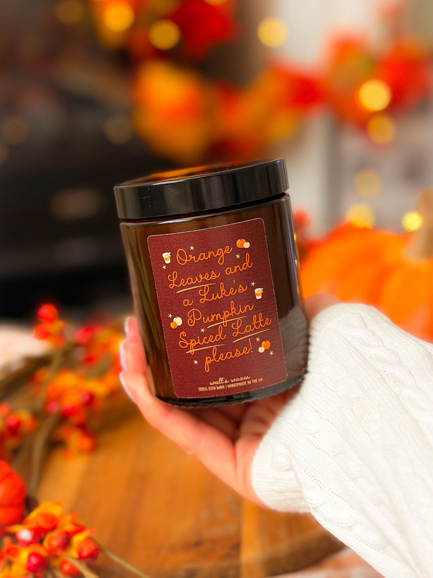 Orange Leaves and Luke's Pumpkin Spiced Latte Please Luxury Candle