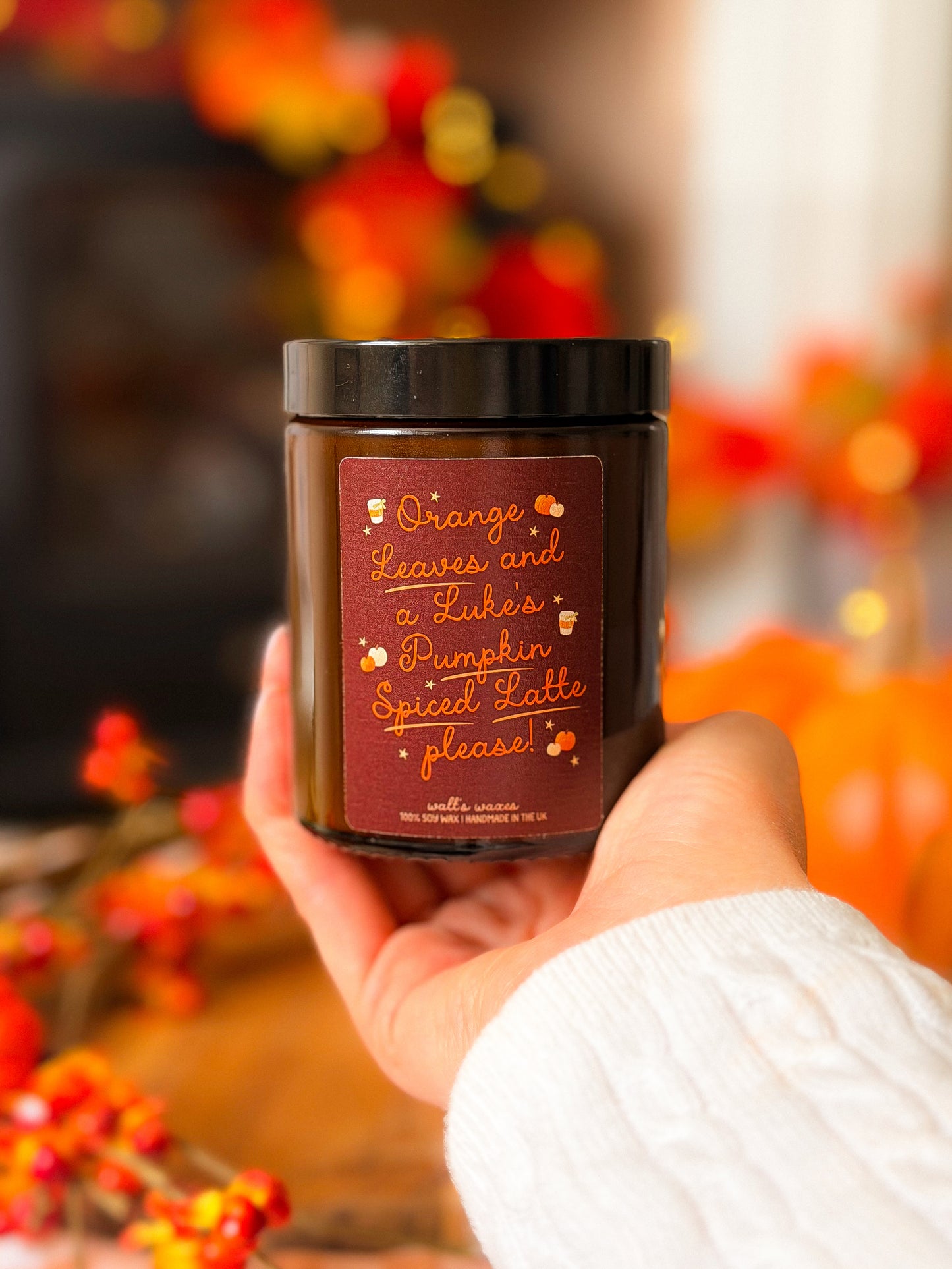 Orange Leaves and Luke's Pumpkin Spiced Latte Please Luxury Candle